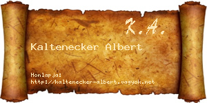 Kaltenecker Albert névjegykártya