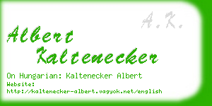 albert kaltenecker business card